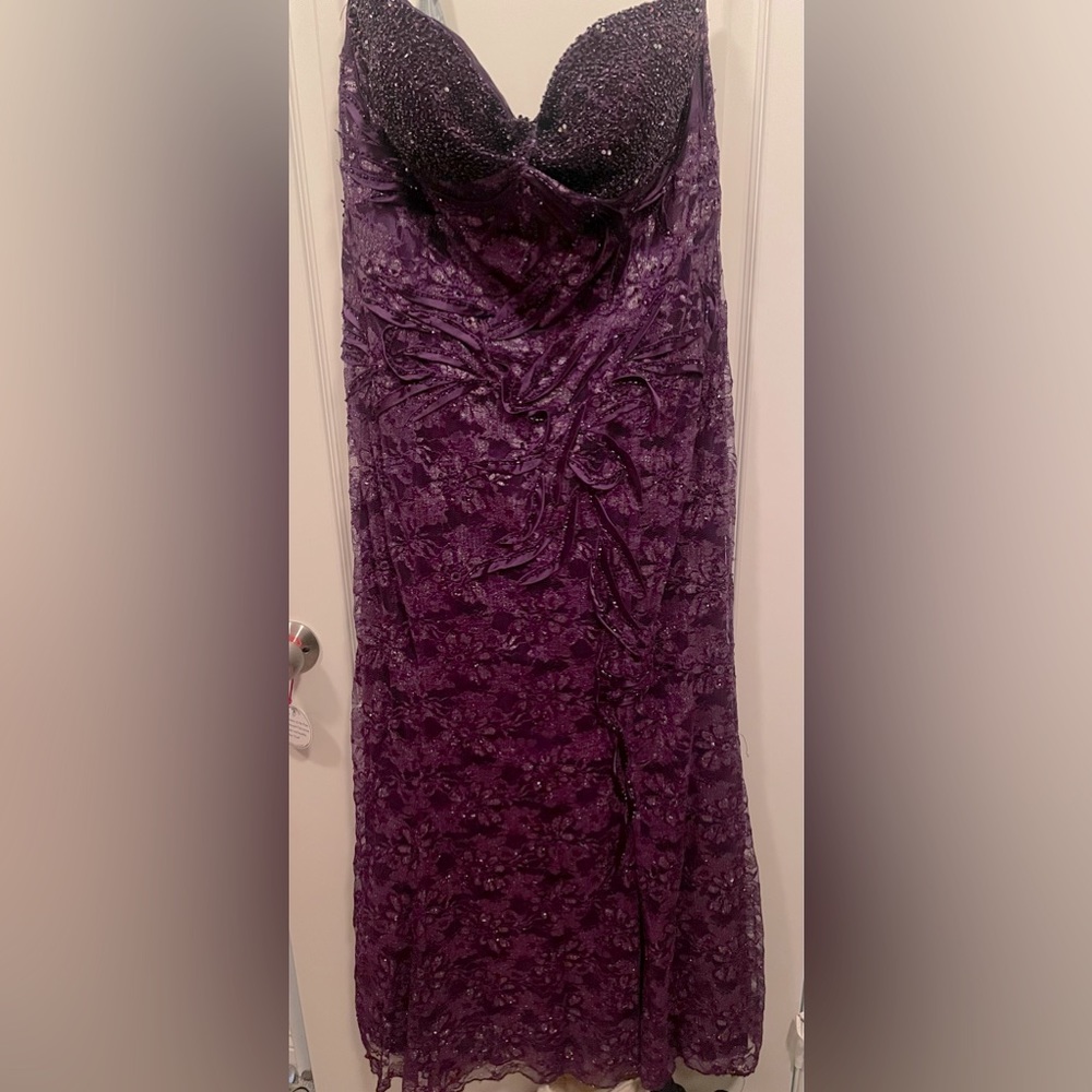 VINTAGE Beautiful beaded dark purple formal dress
